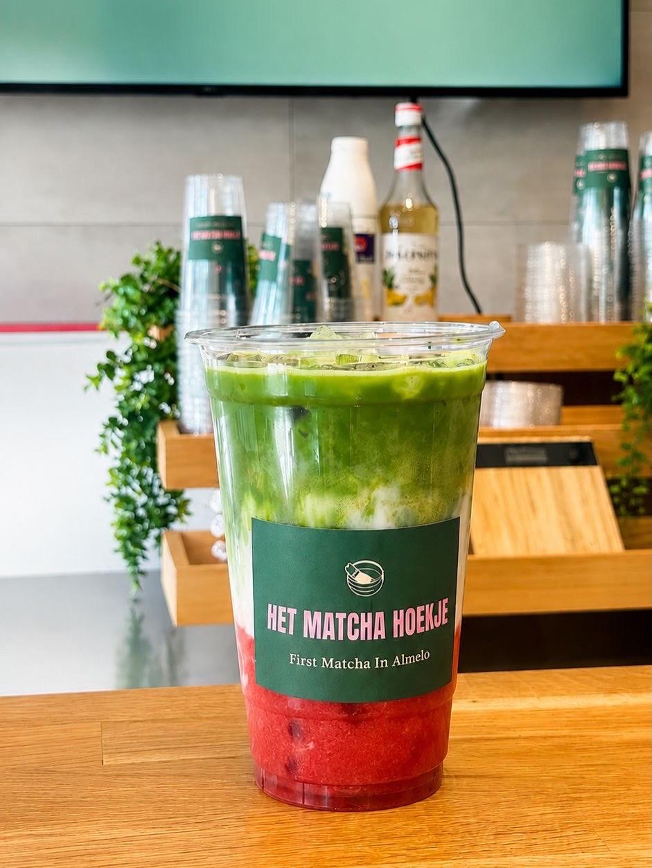 Strawberry iced matcha